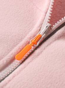 Thermal Lined Jacket For Women, Stand Collar Zipper Cardigan, Solid Color Plush Outerwear For Autumn/Winter,Fleece,Skiing