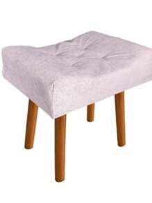 Puff Canoa Decorativo Suede Veludo com Pés Palito Madeira • Resistente até 150kg • Confortável e Moderno