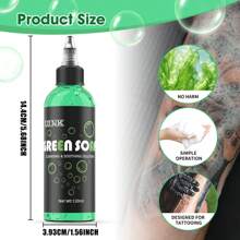 DQFART Highly Concentrated Tattoo Professional Green Foam 120ML/4OZ, Including A Push-Down Spray Bottle. High Quality Tattoo Supplies, Cleans And Soothes The Skin