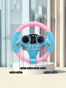 1 件有趣的儿童益智方向盘玩具，带音乐的模拟驾驶游戏，可旋转方向盘，角色扮演玩具（不含电池） - 彩色 - 查看 6