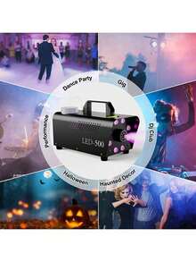 cotsoco Fog Machine, Smoke Machine 8 LED Lights With 13 Colorful & 4 Effect, 500W 2000CFM Fog With Wireless Remote Control, For Halloween Christmas Wedding Stage Effect - UK Plug(220-240V) - View 4