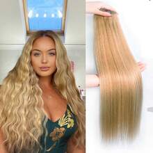 合成直发马尾接发,钩针编织合成Yaki直发全头接发 - 彩色 - 查看 17