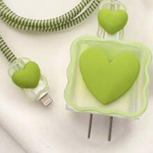 Apple Cable Protector Wave & Heart Bite Resistant Cable Sleeve Charging Accessories Set