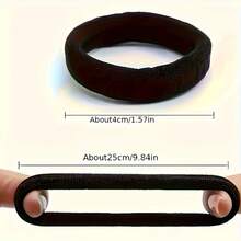 男士女士黑色发带女孩发带高弹力橡皮筋发带 - 黑色 - 查看 12