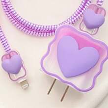 Apple Cable Protector Wave & Heart Bite Resistant Cable Sleeve Charging Accessories Set