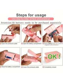 Sellador de calor portátil y mini para bolsas de alimentos, selladora de vacío para bolsas de plástico, máquina selladora de bolsas de aperitivos, kit de sellado de tubos de plástico - Cierre térmico de bolsas de plástico para mantener la frescura - Accesorio de cocina fácil de usar (Baterías no incluidas)