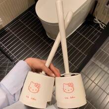 Sanrio Hello Kitty Cartoon Toilettenbürste - Langstiel Reinigungsbürste mit Reichweite | Sehr ästhetisches Bad-Utensil | Für Studentenwohnheim und Zuhause | Toiletten-Grundausstattung