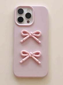 Étui de téléphone 3D à pois rose style Y2K Corée, compatible avec 16 15 14 13 12 11 Pro Max. Kawaii, antichoc, coque de protection pour l'arrière