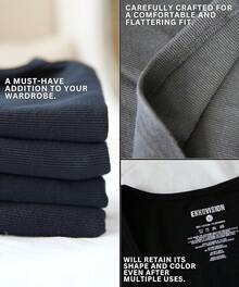 3pcs Men's Vest, Men's Cotton Spandex Blend Vest, Comfortable And Durable Ribbed Fabric, Please Choose The Next Size Up - 陰影 - 查看 5