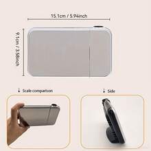 大屏幕投影时钟，带数字时间和日期显示，USB/电池供电，可调亮度，闹钟，贪睡和温度读数，适合家庭或办公室床边，简约矩形设计，多功能 - 彩色 - 查看 4