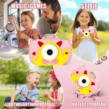 Cámara digital para niños, video HD 1080P y doble cámara de selfie, pantalla de 2.4" con funda de silicona suave, regalo perfecto de cumpleaños y Navidad para niños y niñas de 3 a 12 años (con tarjeta de 32GB)