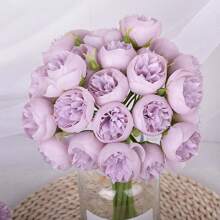 1 Bunch Silk Peony Bouquet Artificial Rose Flower 27 Flower Heads Artificial Peonies Flower For Home Wedding Party Centerpieces Arrangements Bridal Shower Decorations