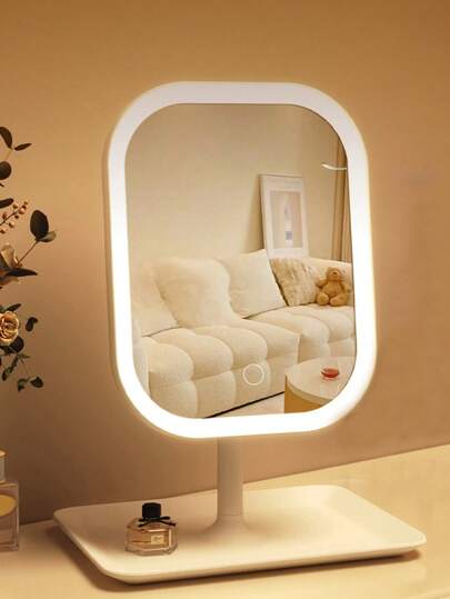LED Makeup Mirror ,Vanity Mirror With Lights, 3 Light Modes Lighted Makeup Mirror, Touch Control, Portable Stand And Foldable Compact Mirror ,Lighted Travel Makeup Mirror, Vanity Cosmetic Mirror With Lights, Rechargeable Battery, Portable LED Makeup Mirror, Women Christmas Gift