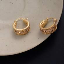 1 Pair Luxury Copper Women's Earrings, Suitable For Daily Wear, Dates, Holidays, And Vacations