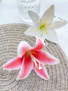 2 PCs Lily Flower Hair Clips Set, Bohemian Style Minimalist Fashion Resin Material Gradient Large Lily Flower Hair Clips, Suitable For Commuting, Travel, Daily Outfit Matching, Side Clip Hair Styling Accessories, Summer Accessories, Claw Clips, Hair Slide, Hair Claws, School Stuff