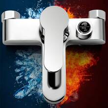 经典锌合金淋浴龙头 - 冷热水混合阀，旋钮切换水流模式，壁挂式浴室三通