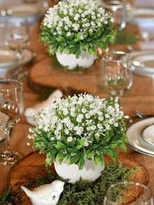 1/2 chậu cây hoa baby's breath giả, màu đỏ và trắng, làm từ chất liệu PE, hoa và cây nhân tạo, trang trí bàn làm việc, quà tặng mùa cưới, quà tặng ngày Valentine, trang trí sân vườn, trang trí phòng, trang trí ký túc xá và văn phòng, trang trí nhà cửa, món quà tuyệt vời. - Nhiều màu - Xem 11