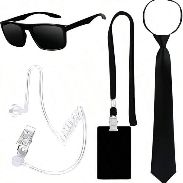 4PCS Agent Costume Accessories, Secret Service Costume Set Spy Costume Accessories For Men Women Kids For Cosplay