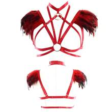 Festliches Federschal-Top, Schal-Cape, Accessoires zum Anziehen Federn-Körpergeschirr für Frauen Tops Cape Schal Schulterschal Punk Gothic Rave Dance Festival Kragen mit Manschetten Schulter Abzeichen Anziehsachen Künstliche Federn
