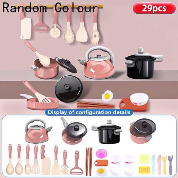 Acessórios de cozinha para crianças, brinquedos de cozinha de faz de conta, com panelas e frigideiras de brinquedo, utensílios de mesa, utensílios de cozinha, brinquedos, conjuntos de comida, brinquedos e vegetais. Os brinquedos de cozinha de dramatização são adequados para meninas e meninos de 3 a 6 anos e são ótimos presentes de Halloween e Natal. É uma excelente escolha para brinquedos de cozinha educativos, adequados para brincar de faz de conta e estimular a imaginação e a habilidade prática das crianças.