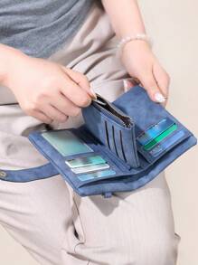 New Women Wallets PU Leather Female Short Hasp S Small Coin Card Holders Large Capacity Bag Portable Clutch With Strap For Women Wallet Purse Wallet Small Wallet