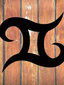 双子座星座金属墙饰 - 优雅的草书字体十二生肖雕塑，现代简约装饰，适用于客厅、卧室、办公室 - 耐用的金属墙标，适合占星爱好者、占星房间装饰、精美的手写设计、抛光表面 - 黑色H - 查看 4