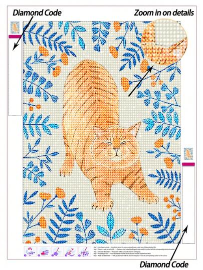 لوحة فنية بالألماس 5D DIY، مشاهد فنية للحيوانات مجموعة فن الألماس DIY، لوحة جدارية لقطة كيوت تمتد، ديكور المنزل ، لوحة ألماس، طقم فسيفساء،DIY لوحتك الحائطية، استمتع بالتجربة اليدوية، أفضل هدية للأصدقاء