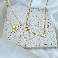 Personalized Couple Name Heart Necklace, Customized 18K Gold Plated Name Necklace, Couple Necklace, Gift For Her - Multicolor - View 7