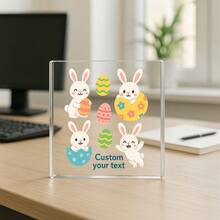 1pc Acrylic Ornaments Custom Text Easter Acrylic Display, Happy Easter Themed Block, Colorful Spring Holiday Gift For Loved Ones, Easter Basket Filler Idea