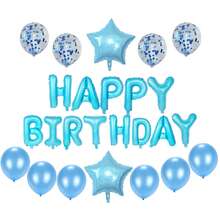 25pcs 16-Inch Birthday Letter & Star Balloons Set Party Decorations - Multicolor - View 16