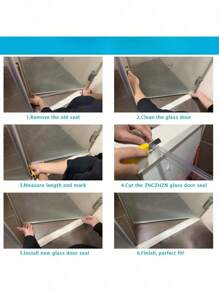 2 tiras longas de vedação para porta de chuveiro, para vidro de 4 a 12 mm de espessura - 90 cm/35,4 pol. de comprimento, fácil instalação, limpador de fundo de silicone silencioso com guia de drenagem - plástico durável e macio, mantém o banheiro seco, vedação inferior da porta do chuveiro