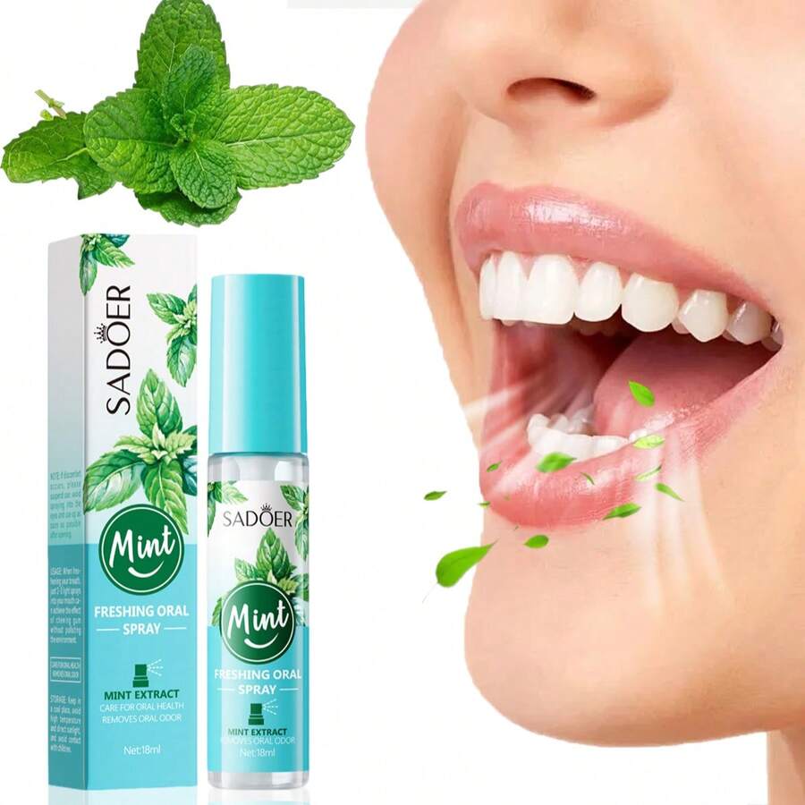 1 Bottle Mint Refreshing Oral Spray, Oral Care, Freshens Breath, Reduces Halitosis, Deeply Cleans Odor, Gentle & Non-Irritating - Multicolor - View 1