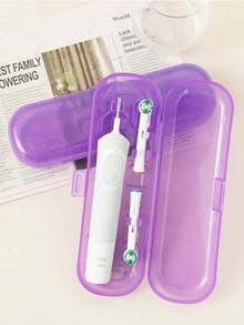 旅行电动牙刷收纳盒便携式旅行容器简易牙膏收纳盒便携式牙膏容器盒安全存放牙刷头适合日常和旅行露营居家商务返校使用旅行必需品