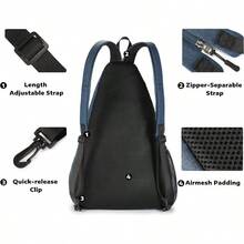 A11N SPORTS Pickleball Bag Reversible Crossbody Sling Bag Backpack For Women Men - Navy - View 4