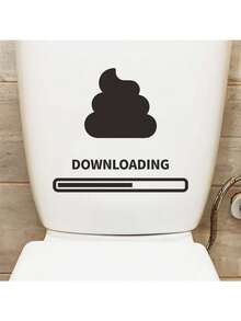 1 件创意便便图案英文贴纸 12*8.6 英寸 耐用防水防尘 PVC 贴纸材质可移除耐磨自粘易撕贴纸适用于厕所装饰马桶贴卧室客厅浴室家居装饰让您的生活焕然一新节日装饰贴纸生日毕业礼物