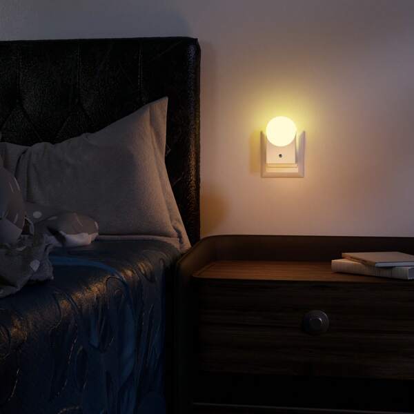 Luce notturna a LED per bambini con sensore intelligente, sensore crepuscolare-alba, luna/stelle, 0,5 W, luce soffusa bianca calda, per corridoio, camera da letto, cameretta dei bambini, cucina, scale