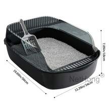 Brand New Extra-Large Open Litter Box, Tall, Deep, And Thickened Litter Box For Pets - Multicolor - View 8