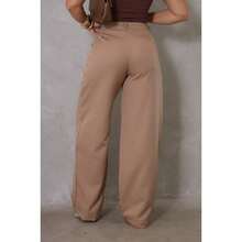 High Waist Tailored Wide Leg Pants – Elegance And - 米色 - 查看 1
