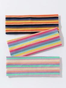 1 buc. Bandă de păr moale antiderapantă pentru femei, cu imprimeu cu dungi curcubeu la modă, accesoriu de păr elastic pentru sport și yoga, versatilă pentru purtare zilnică, accesorii de păr la modă, bentițe clasice de păr, bandă de păr