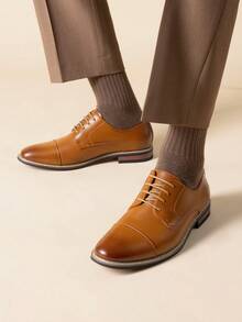 Men's Classic Business Style Modern Oxfords Father's Day Gifts - Brown - View 7