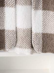 Young Girl/少女'长袖连帽格子长款开衫，秋冬休闲时尚