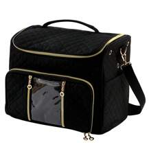 1 Stück einfarbiger gestrickter Aufbewahrungsbeutel, moderner Polyester Haushaltsorganizer Beutel mit großer Kapazität, tragbare Outdoor Reise Handtasche, Aufbewahrung für Nähzubehör, geeignet für Näh- und Strick Hobbys und Anfänger