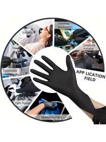 100-Piece Black Disposable Nitrile Gloves For Painting.Crafts, Cleaning & Food Handling, Beauty & Nail Care -Home Cleaning Essentials(No Box), Home Cleaning, Kitchen Cleaning, Party Cleaning