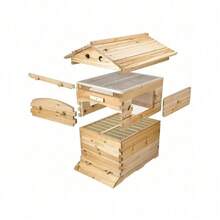 7X Upgraded Auto Flowing Honey Beehive Bee Hive Frames + Beekeeping Brood Cedarwood Box - 預設 - 查看 4