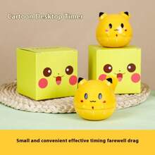 pokemon 1 Stück süßer Pikachu Modell Timer, Lernen für Studenten, mechanischer Timer für Küche und Kochen, Zeitmanagement, multifunktionale elektronische Countdown-Erinnerung und Wecker, praktisches kreatives Geschenkdekor, Geburtstag, Weihnachten, für Pokemon Fans