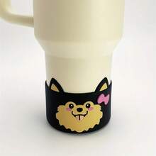 1 件动物图案硅胶杯套 - 狗和鲸鱼，防滑底部，适合 40 盎司玻璃杯，是复活节、母亲节和生日的完美礼物