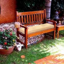Aoodor 46.5'' X 17.7'' X 3'' Patio Bench Cushion, Olefin Fabric Slipcover Sponge Foam, Outdoor Use