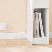 SoBuy Nattduksbord med låda för boxmadrass, soffbord, sidobord, smalt telefonbord, nattduksskåp, vit B x H x D ca: 20 x 60 x 35 cm FBT111-E-WN - Vit - Visa 10