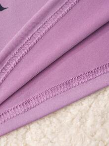 Tween Girl 休闲运动纯色字母轮廓印花时尚背心，适合瑜伽、跑步、锻炼、健身活动 - 中紫紅色 - 查看 7