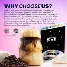 Everyday Dose Premium Adaptogenic Mushroom Coffee With Grass-Fed Collagen, Chaga, Lions Mane & L-Theanine Better, Energy, Digestion, Skin, And Immunity 30 Servings - Rang vừa - Xem 5